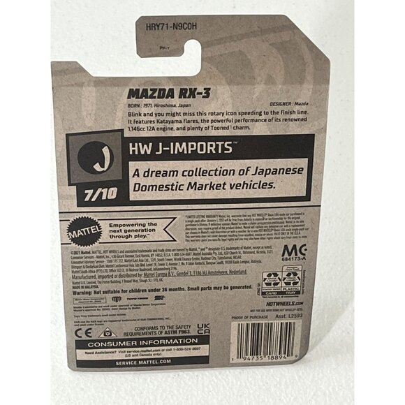 Hot Wheels Mazda RX-3 J-Imports Orange Tooned Mad Mike JDM 2021 Diecast 1:64 - Picture 3 of 8